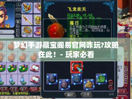 梦幻手游藏宝阁易官网咋玩?攻略在此！- 玩家必看