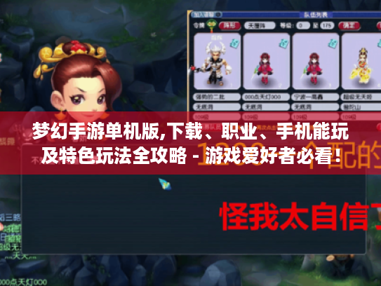 梦幻手游单机版,下载、职业、手机能玩及特色玩法全攻略 - 游戏爱好者必看！