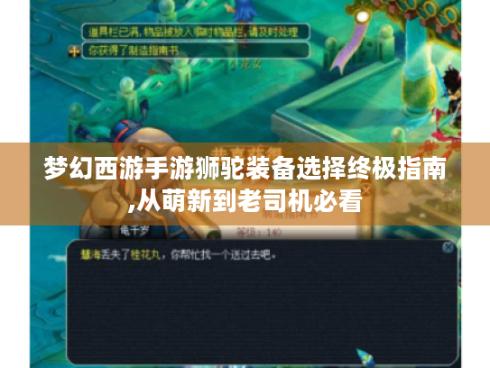 梦幻西游手游狮驼装备选择终极指南,从萌新到老司机必看
