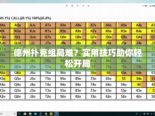 德州扑克组局难?实用技巧助你轻松开局 德州扑克组局难?实用技巧助你轻松开局