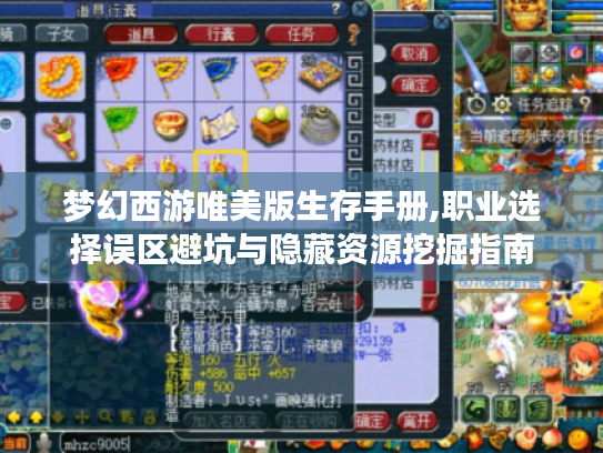 梦幻西游唯美版生存手册,职业选择误区避坑与隐藏资源挖掘指南