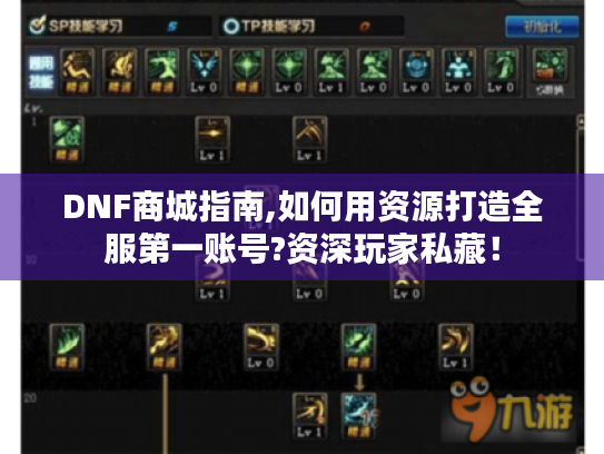 DNF商城指南,如何用资源打造全服第一账号?资深玩家私藏！