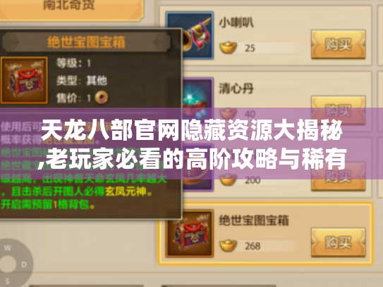 天龙八部官网隐藏资源大揭秘,老玩家必看的高阶攻略与稀有道具获取指南 天龙八部官网隐藏资源大揭秘,老玩家必看的高阶攻略与稀有道具获取指南