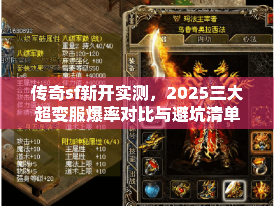 传奇sf新开实测，2025三大超变服爆率对比与避坑清单