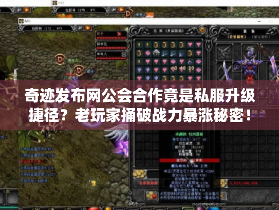 奇迹发布网公会合作竟是私服升级捷径？老玩家捅破战力暴涨秘密！