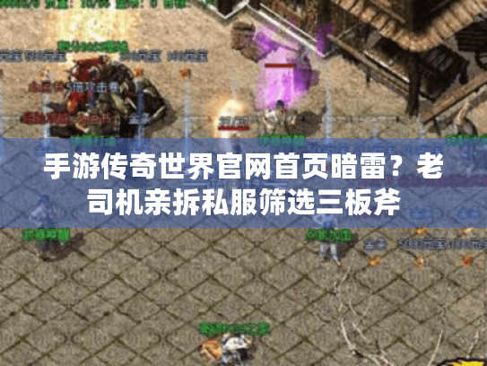 手游传奇世界官网首页暗雷？老司机亲拆私服筛选三板斧