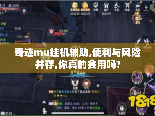 奇迹mu挂机辅助,便利与风险并存,你真的会用吗?