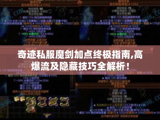奇迹私服魔剑加点终极指南,高爆流及隐藏技巧全解析！