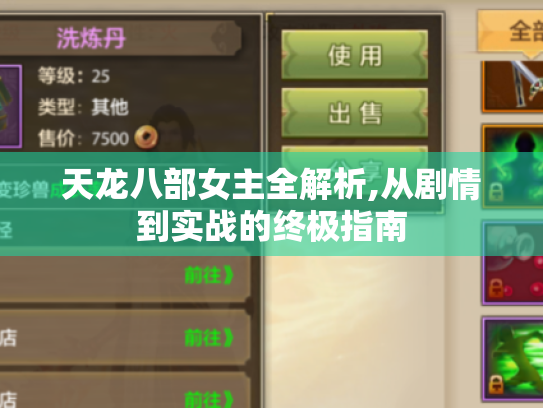天龙八部女主全解析,从剧情到实战的终极指南 天龙八部女主全解析,从剧情到实战的终极指南