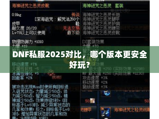 DNF私服2025对比，哪个版本更安全好玩？