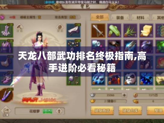天龙八部武功排名终极指南,高手进阶必看秘籍