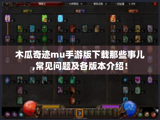木瓜奇迹mu手游版下载那些事儿,常见问题及各版本介绍! 木瓜奇迹mu手游版下载那些事儿,常见问题及各版本介绍!