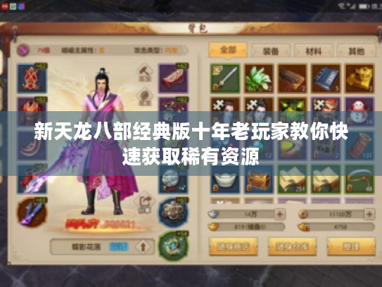 新天龙八部经典版十年老玩家教你快速获取稀有资源 新天龙八部经典版十年老玩家教你快速获取稀有资源