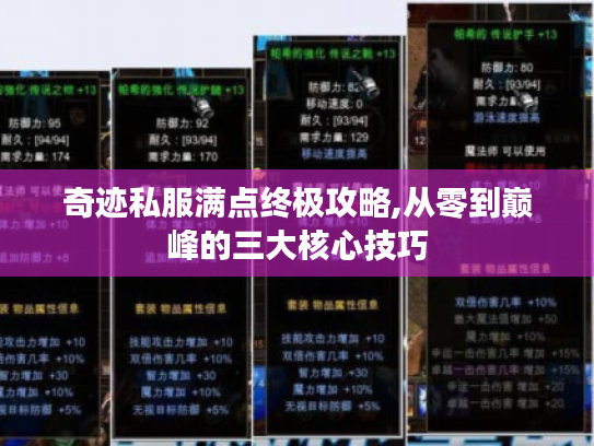 奇迹私服满点终极攻略,从零到巅峰的三大核心技巧 奇迹私服满点终极攻略,从零到巅峰的三大核心技巧