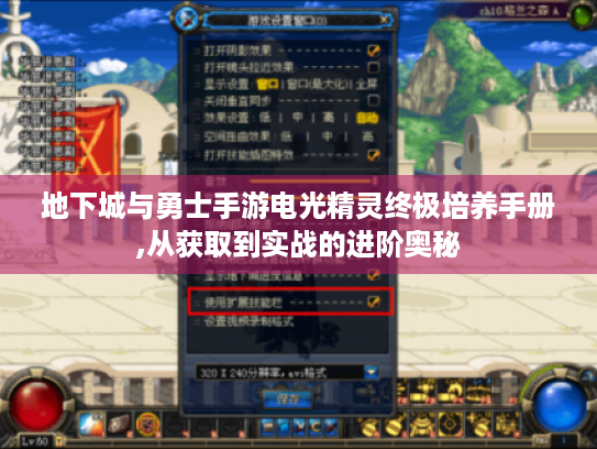 地下城与勇士手游电光精灵终极培养手册,从获取到实战的进阶奥秘