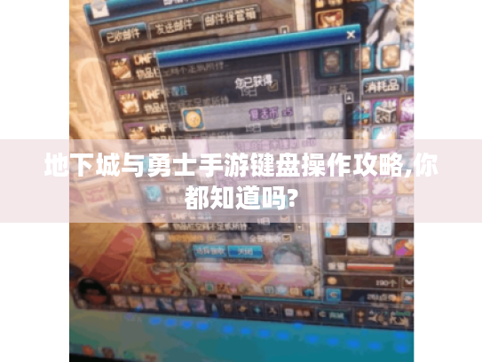 地下城与勇士手游键盘操作攻略,你都知道吗?