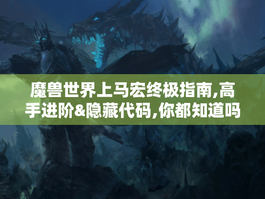 魔兽世界上马宏终极指南,高手进阶&隐藏代码,你都知道吗?