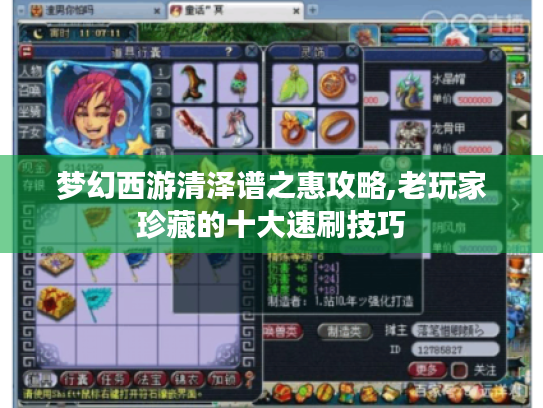 梦幻西游清泽谱之惠攻略,老玩家珍藏的十大速刷技巧 梦幻西游清泽谱之惠攻略,老玩家珍藏的十大速刷技巧
