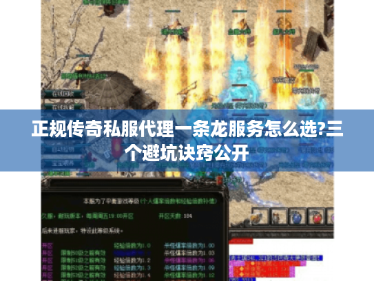 正规传奇私服代理一条龙服务怎么选?三个避坑诀窍公开