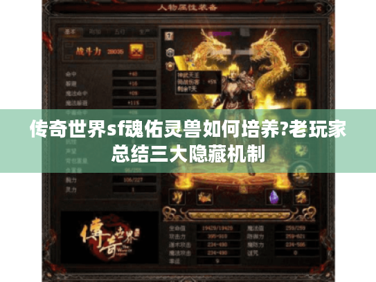 传奇世界sf魂佑灵兽如何培养?老玩家总结三大隐藏机制