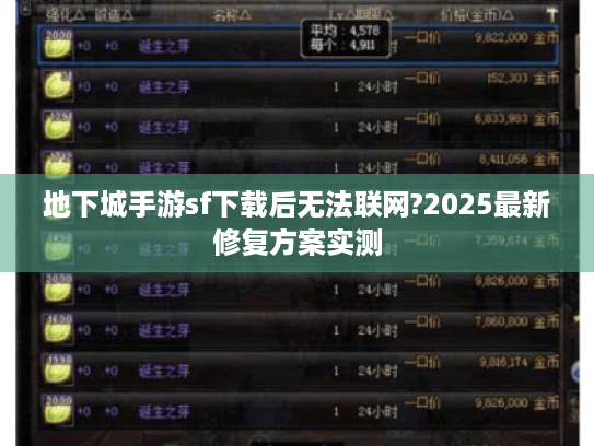地下城手游sf下载后无法联网?2025最新修复方案实测 地下城手游sf下载后无法联网?2025最新修复方案实测